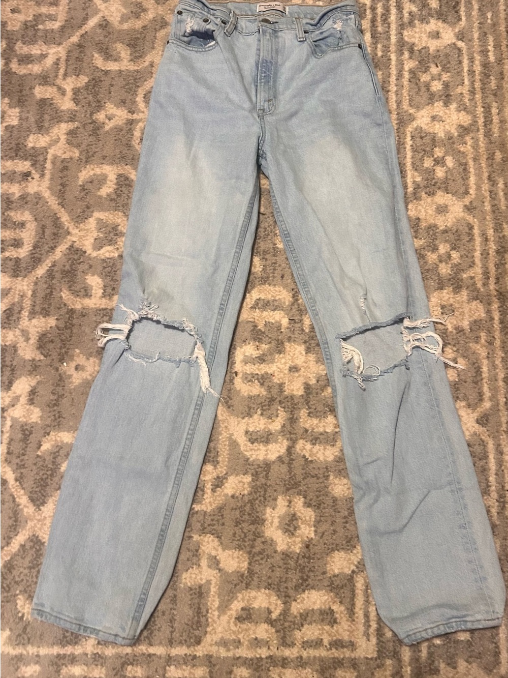 Abercrombie & Fitch 90s Straight Ultra High Rise Jeans 28 6L Distressed